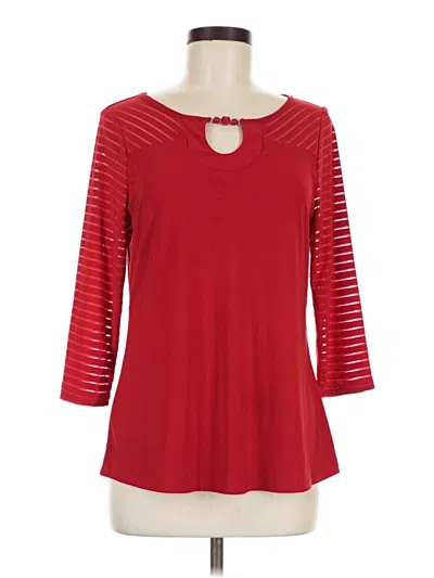 Pre-owned Atelier 3/4 Sleeve Top Red Keyhole Neckline Tops