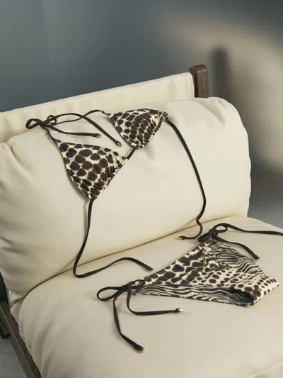 Atelier Animal-print Reversible Bikini Top In Multi
