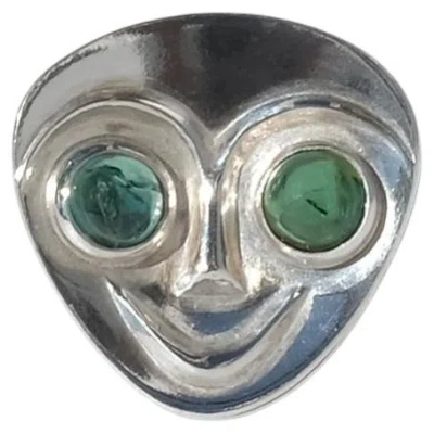 Pre-owned Atelier Borgila Vintage Silver And Tourmaline Ring By Swedish  Made 1956 In Multi