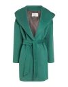 Atelier Borgo 12 Woman Coat Green Size 8 Polyester, Polyamide, Viscose