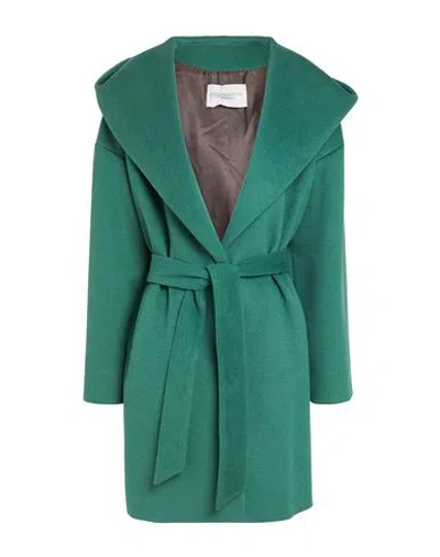 Atelier Borgo 12 Woman Coat Green Size 8 Polyester, Polyamide, Viscose