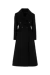Shop Atelier Cappotto Bouquet In Misto Lana Nera  Donna