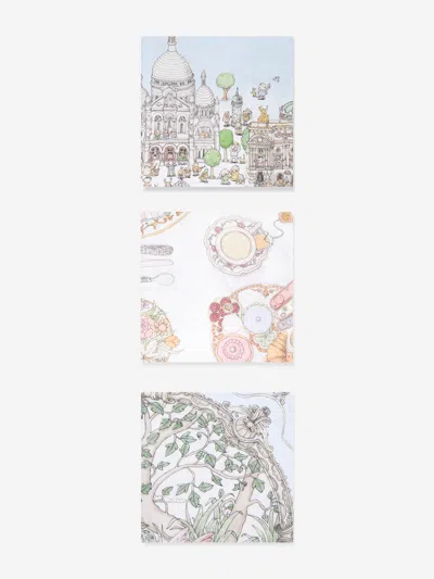 Atelier Choux Kids'  Baby Bon Appétit Paris 3 Swaddles Set In Blue
