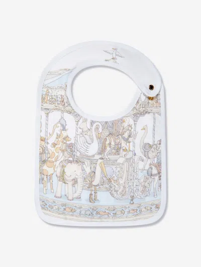 Atelier Choux Baby Boys Carousel Satin Bib In White