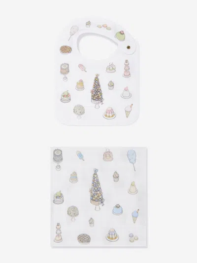 Atelier Choux Baby Boys Sweetie Pie Carré And Satin Bibs Set In Blue