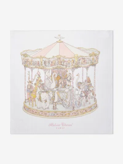 Atelier Choux Kids'  Baby Girls Carousel Swaddle In White