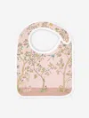 Atelier Choux Baby Girls In Bloom Satin Bib In Pink