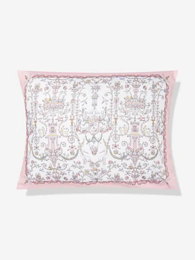 Atelier Choux Baby Girls Satin Toile De Jouy & Caitlin Wilson Cushion Cover In Pink