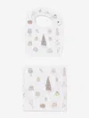 Atelier Choux Baby Girls Sweetie Pie Carré And Satin Bibs Set In Pink