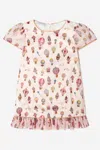 Atelier Choux Velour Party Printed Dress In Pink