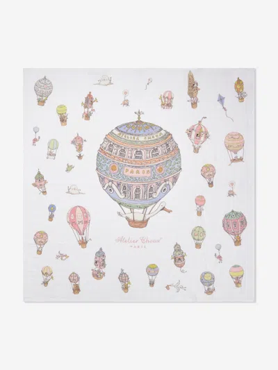 Atelier Choux Kids'  Baby Hot Air Balloons Swaddle In White