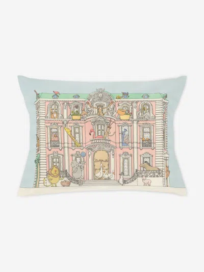 Atelier Choux Kids'  Baby Satin Monceau Mansion Pillow Cover In Blue