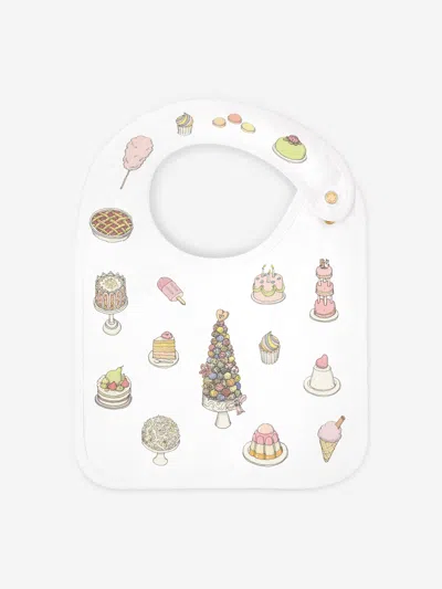 Atelier Choux Kids'  Baby Sweetie Pie Satin Bib In White