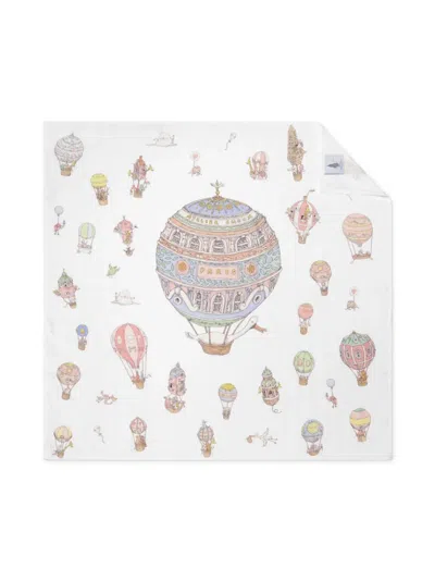 Atelier Choux Ballon-print Organic-cotton Swaddle In White