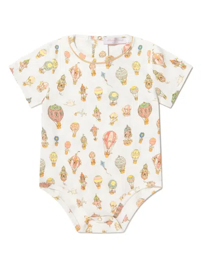 Atelier Choux Babies' Balloon-print Organic Cotton Body In White
