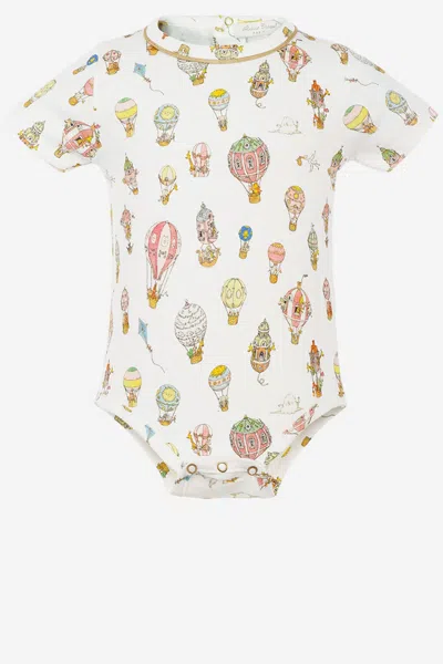 Atelier Choux Babies' Body Onesie Hot Air Balloons In White