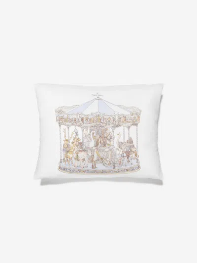 Atelier Choux Babies'  Boys Carousel Satin Cushion In White