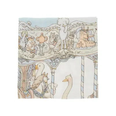 Atelier Choux 'carousel' Organic Cotton Cloth Kids In White