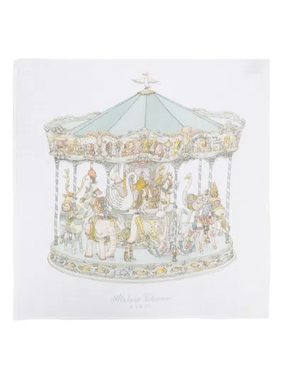 Atelier Choux Carousel-print Blanket In Neutrals