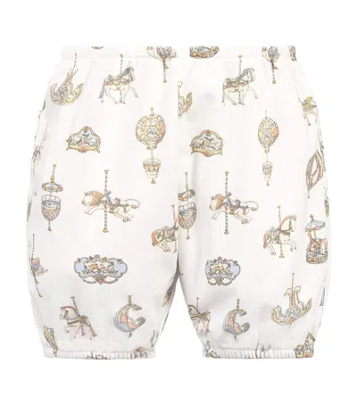 Atelier Choux Kids' Carousel Print Bloomers In White