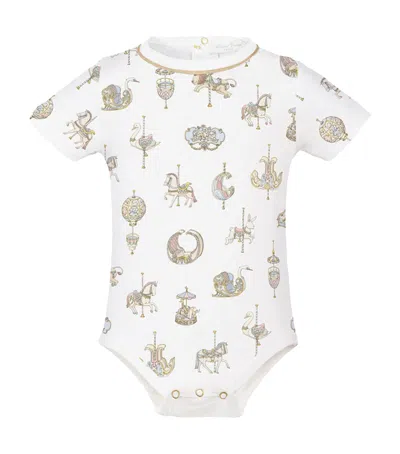 Atelier Choux Kids' Carousel Print Bodysuit In White