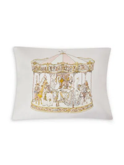 Atelier Choux Carousel-print Cotton Cushion In White