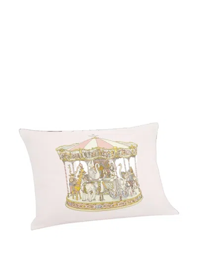 Atelier Choux Carousel-print Cushion Cover In Pink
