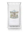 Atelier Choux Cotton Carousel Fitted Sheet In Blue