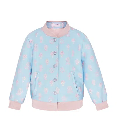 Atelier Choux Kids' Crests Bomber Jacket In Blue
