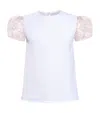 Atelier Choux Embellished-sleeve Choux Top In White