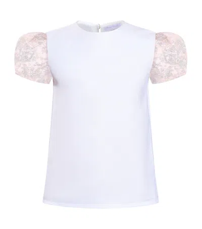 Atelier Choux Kids' Embellished-sleeve Choux Top In White