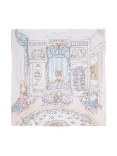 Atelier Choux French Bedroom-print Cotton Blanket In White