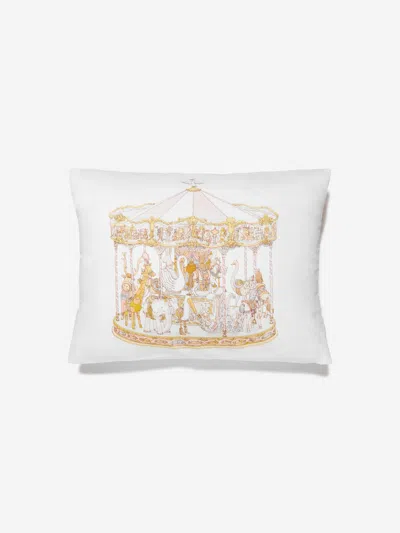 Atelier Choux Babies'  Girls Carousel Satin Cushion In White