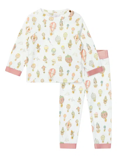 Atelier Choux Babies' Graphic-print Loungewear Set In White