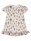Atelier Choux Hot Air Ballon-print Velour Dress In Neutrals
