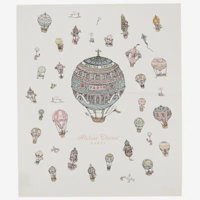 Atelier Choux Hot Air Balloon Print Blanket In Multi
