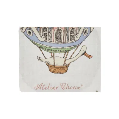 Atelier Choux 'hot Air Balloons' Organic Cotton Cloth Kids In White