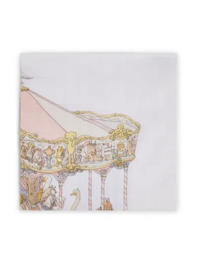 Atelier Choux Illustration-print Organic Cotton Blanket In White