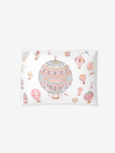 Atelier Choux Kids Hot Air Balloons Satin Cushion In White