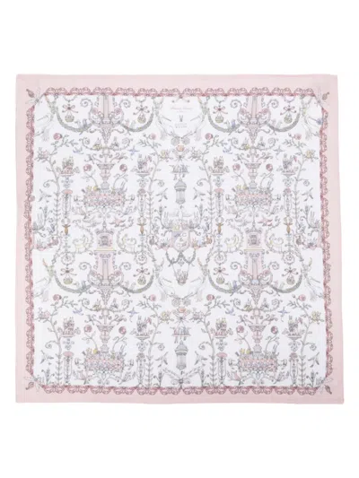 Atelier Choux Motif-print Organic Cotton Blanket In Pink