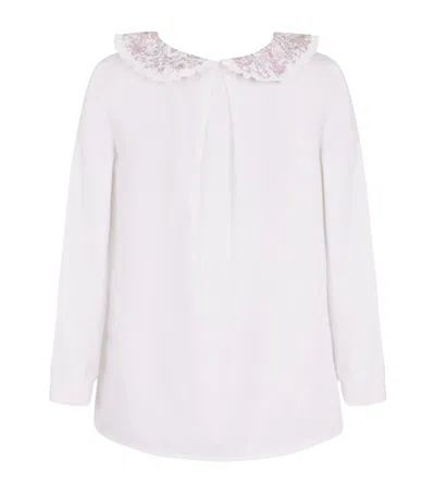 Atelier Choux Kids' Organic Cotton Chantilly Blouse In White