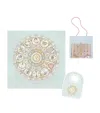 Atelier Choux Organic Cotton Zodiac Swaddle And Bib Gift Set In Blue