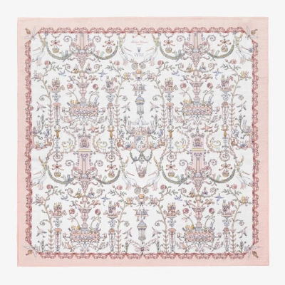 Atelier Choux Paris Babies' Girls Pink Toile De Jouy Cotton Swaddle (95cm)
