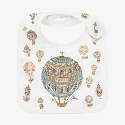 Atelier Choux Paris Babies' Ivory Organic Cotton Hot Air Balloon Bib