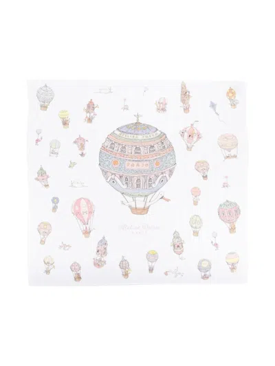 Atelier Choux Patterned Intarsia Knit Blanket In White