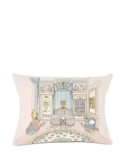 Atelier Choux Printed Cushion Cover In Pink