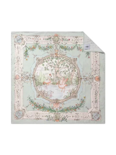 Atelier Choux Tapestry-print Cotton Blanket And Gift Box (set Of Two) In Blue