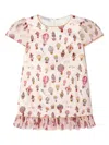 Atelier Choux Velour Party Printed Dress In Pink