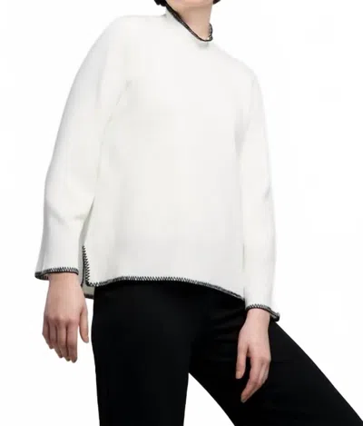 Atelier Contrast Stitch Pullover In Snow In White