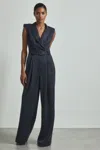 ATELIER ATELIER CUPRO BELTED TUX JUMPSUIT